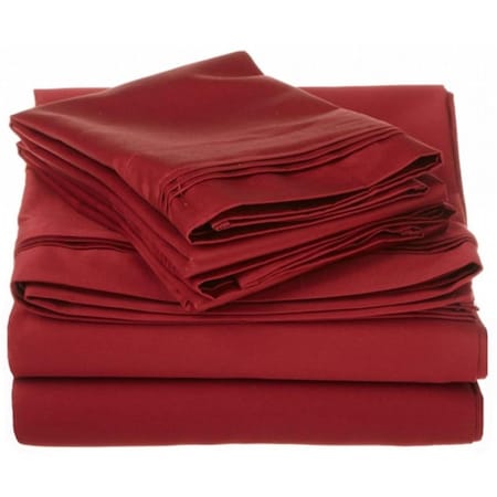 Superior  Egyptian Cotton 1000 Thread Count Solid Sheet Set  Queen-Burgundy 1000QNSH SLBG